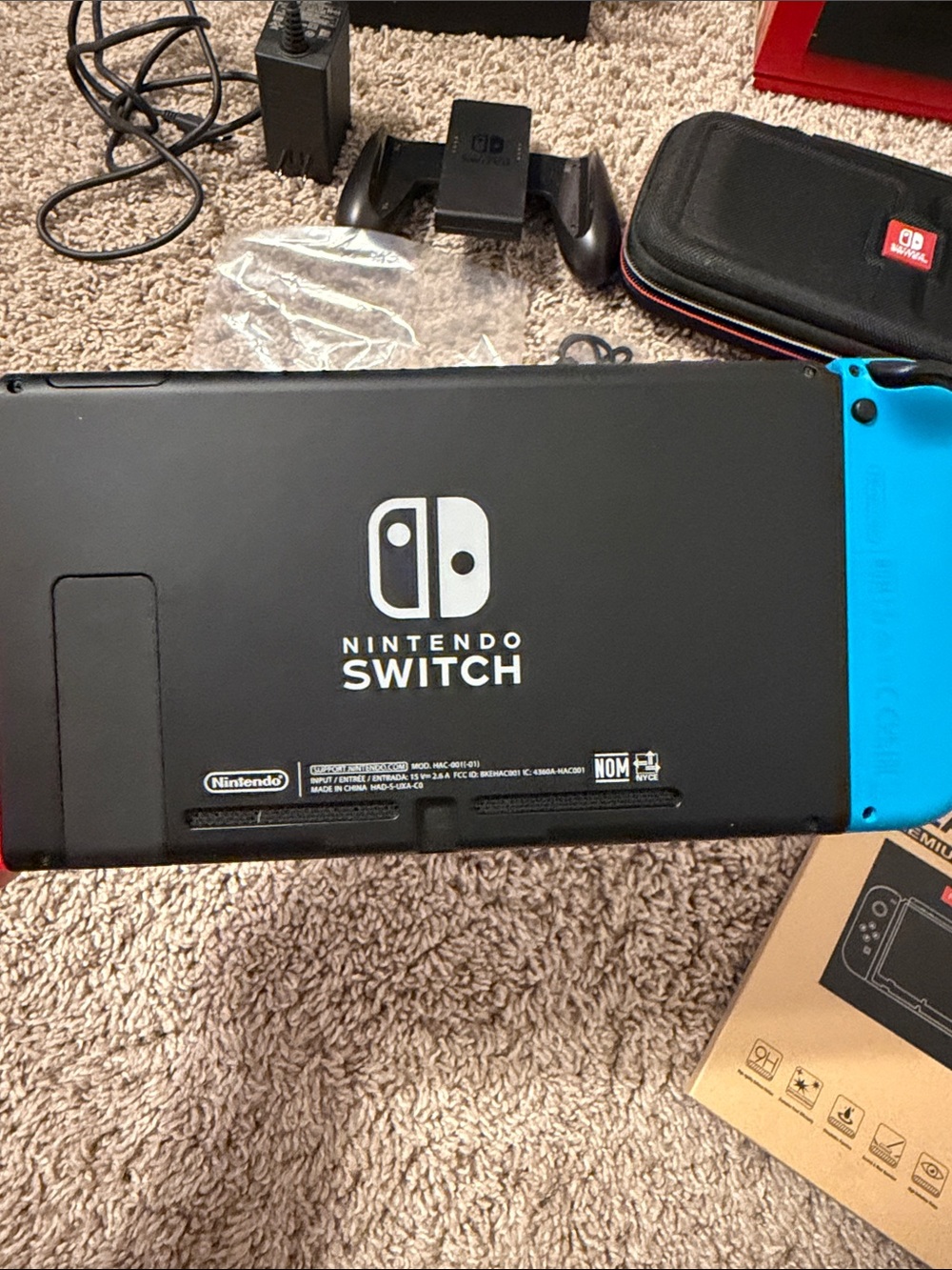 LIKE NEW Nintendo Switch with Neon Blue & Neon Red Joy‑Con and Accessories - Picture 7 of 9